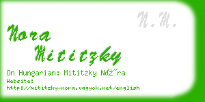 nora mititzky business card